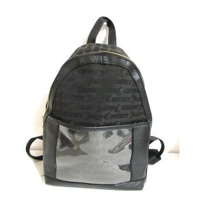 Juicy Couture Black Canvas Logo Backpack Medium Size